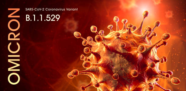 SARS-CoV-2 Coronavirus Variant Omicron B.1.1.529 stock photo