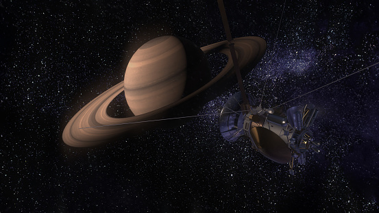衛星カッシーニが土星に近づいていますカッシーニ ホイヘンスは土星に送信される無人探査機ですcg アニメーションnasa から提供されたこの写真の要素です アメリカ合衆国のストックフォトや画像を多数ご用意 Istock