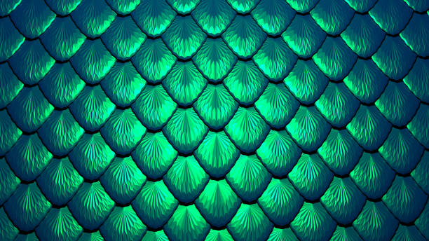 Scales of a mermaid or a dragon background Blue green scales of a mermaid or a dragon background animal scale photos stock pictures, royalty-free photos & images
