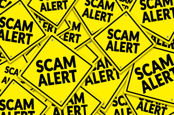 Scam Alert Scam Alert written on multiple road sign white collar crime stock pictures, royalty-free photos & images