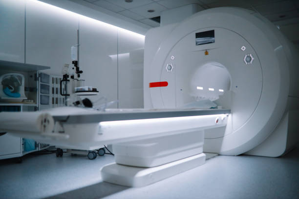 CT scanner equipment in the hospital stock photo