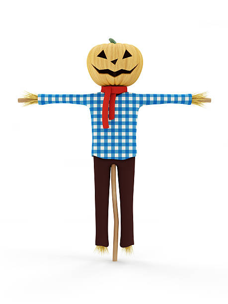 Scarecrows isolated on white background 3D Rip shirts stock pictures, royalty-free photos & images