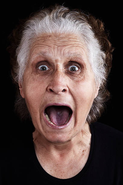 Scared Scared senior woman ugly old women stock pictures, royalty-free photos & images