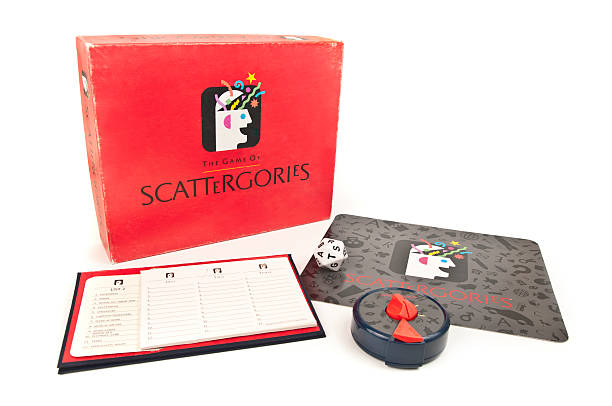 Scattergories Box and Contents Isolated on White stock photo