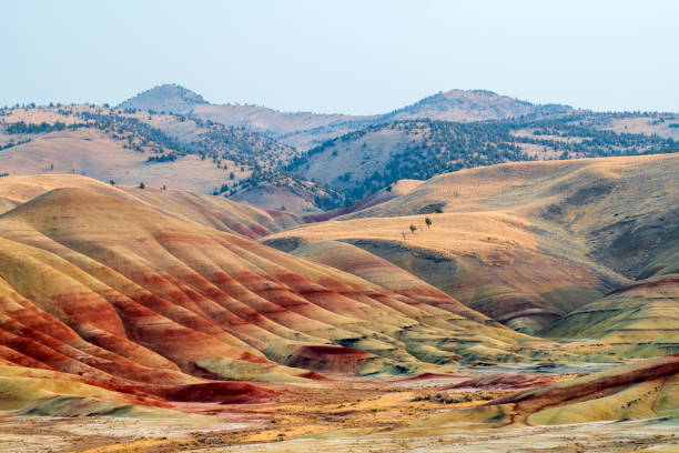 Scenery at Painted Hills Unit stock photo