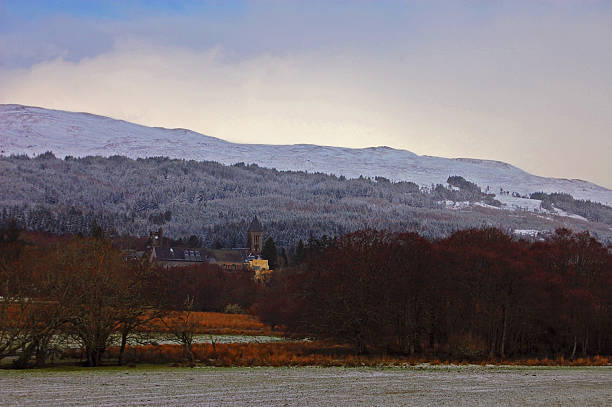 Scenery with Abbey in Fort Augustus stock photo