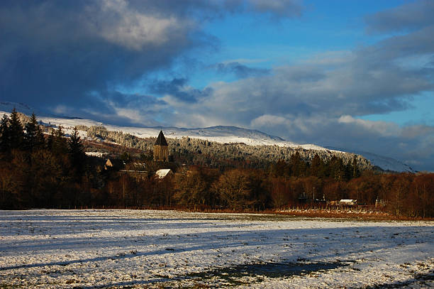 Scenery with Abbey in Fort Augustus stock photo
