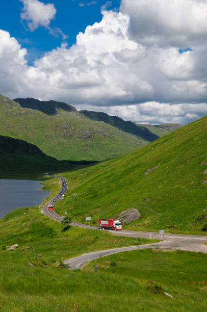 Scenic road in Scotland stock photo