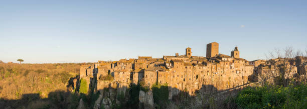 Scenic view to the city of Vitorchiano in Lazio, Italy stock photo