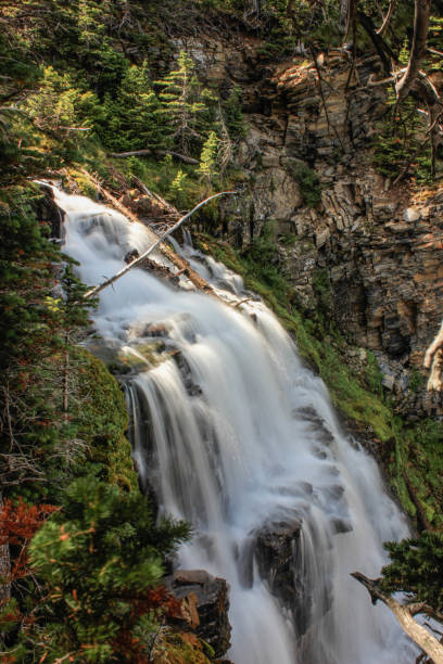 Scenic Waterfall Waterton National Park stock photo