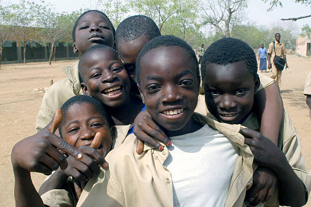 Schoolboys in Burkina Faso stock photo