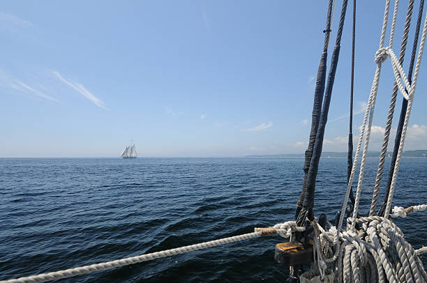 Schooner at Sea, Maine stock photo