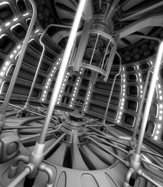 Science Fiction Nuclear Reactor Nuclear fusion, fission or antimatter reactor nuclear fusion stock pictures, royalty-free photos & images