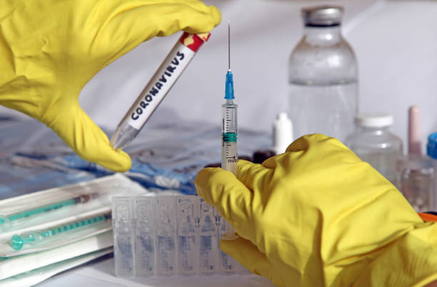과학자와 의사들은 코로나바이러스 백신을 만들기 위해 싸우고 있습니다. - covid vaccine 뉴스 사진 이미지