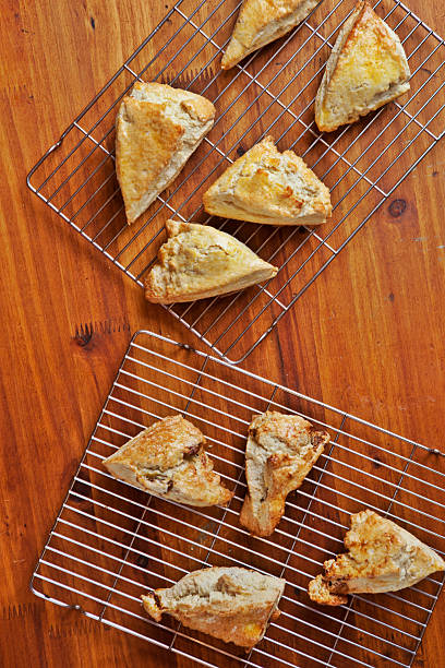 scone on cooling rack stock photo