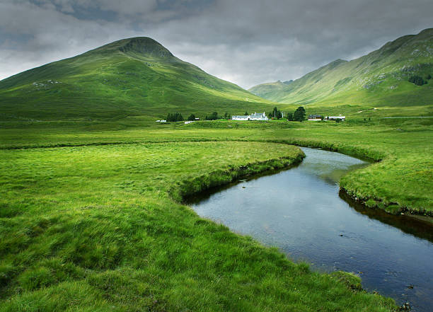 Scotland Glen Cluanie in the Scottish Highlands. scotland stock pictures, royalty-free photos & images