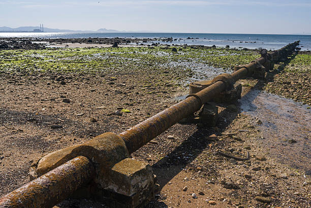 Scotland - Pipe on the beach stock photo