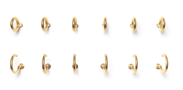 Screw Hooks from different perspectives on a white background stock photo