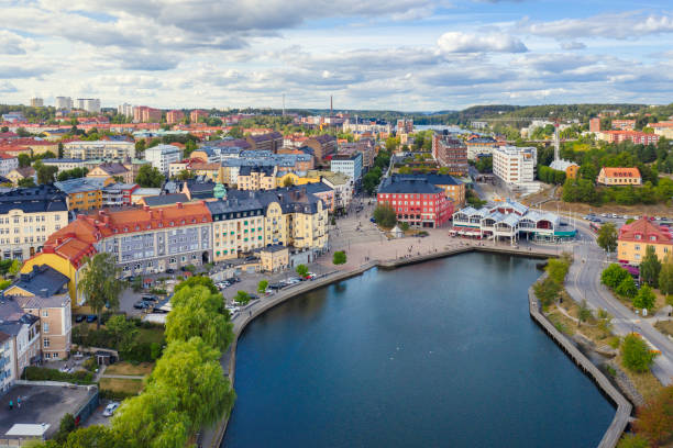 Södertälje city stock photo