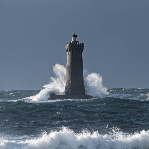 Sea and Lighthouses of Brittany stock photo