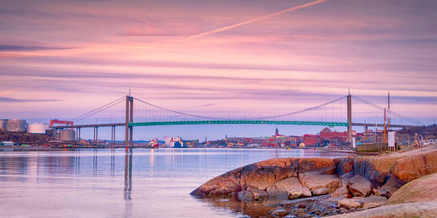 Sea Entrance to Gothenburg in the evening stock photo