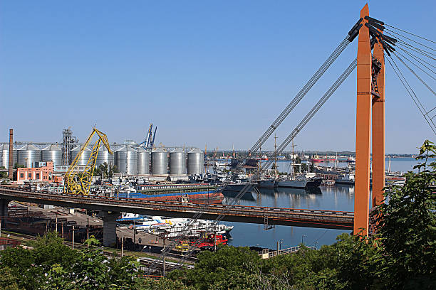 Sea port of Odessa Ukraine stock photo