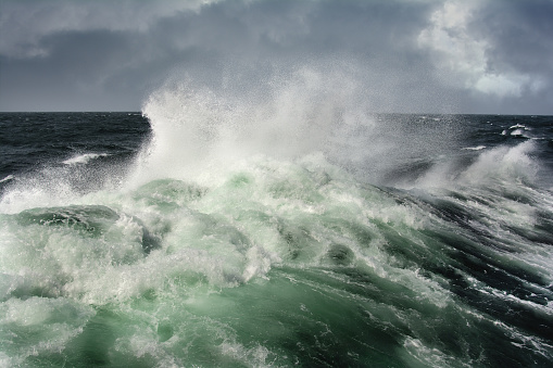 Sea Wave During Storm In The Atlantic Ocean Stock Photo - Download Image Now - iStock