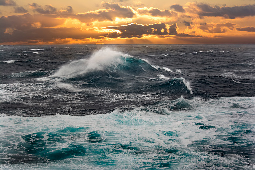 Sea Wave In The Atlantic Ocean During Storm Stock Photo - Download Image Now - iStock