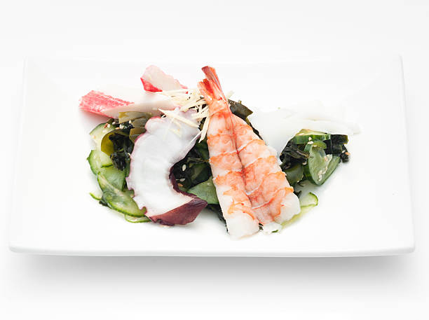 Seafood sunomono salad stock photo