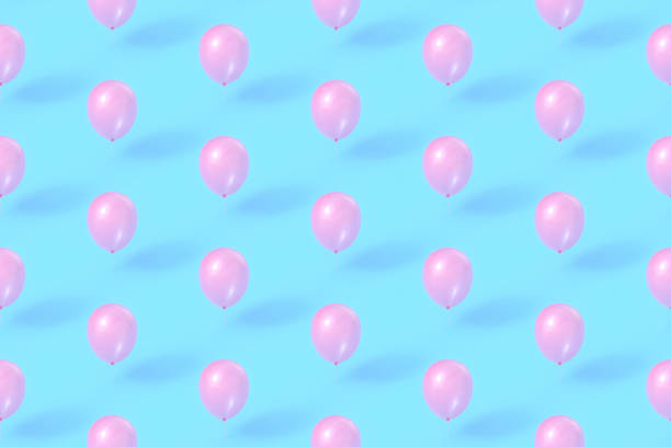 Seamless repetitive Balloon pattern on blue background stock photo