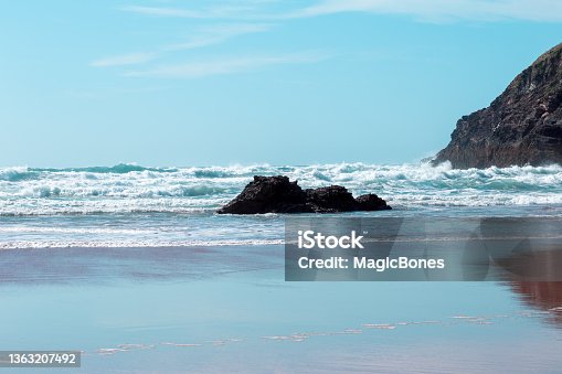 istock Seascape of Mawgan Porth Beach, Cornwall, England 1363207492
