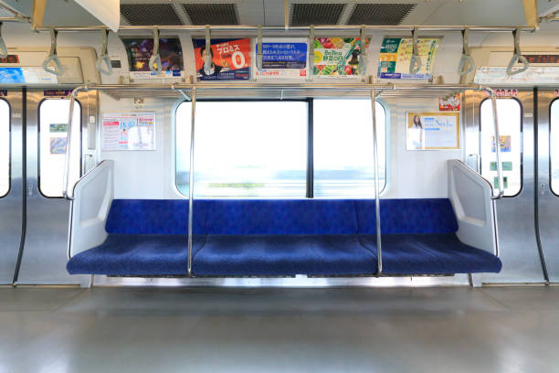 Seat of Japanese train stock photo