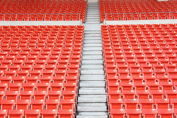 sitzplätze im stadion - stadium soccer seats stock-fotos und bilder