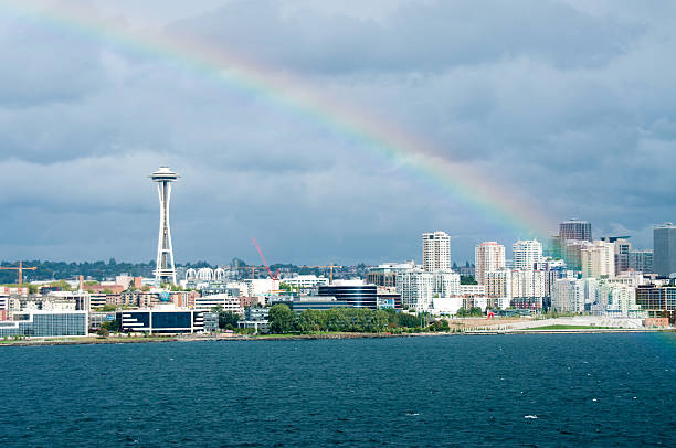 Seattle Rainbow stock photo