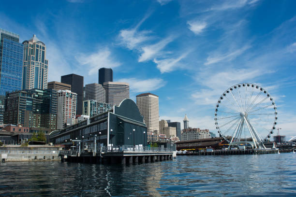 Seattle Waterfront One of the most picturesque skylines in the US waterfront stock pictures, royalty-free photos & images