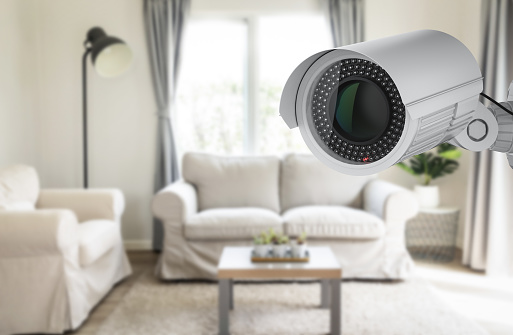 3d rendering security camera or cctv camera in home