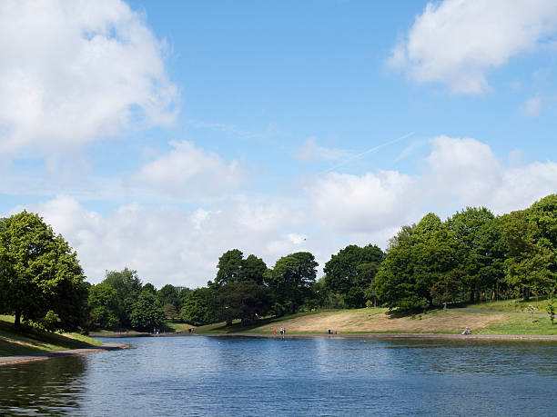 Sefton Park ornamental lake, Liverpool stock photo
