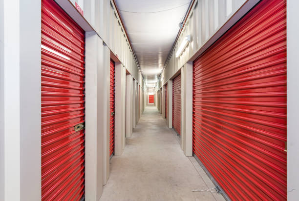 Self Storage Facility Interiors of a self storage facility storage unit stock pictures, royalty-free photos & images