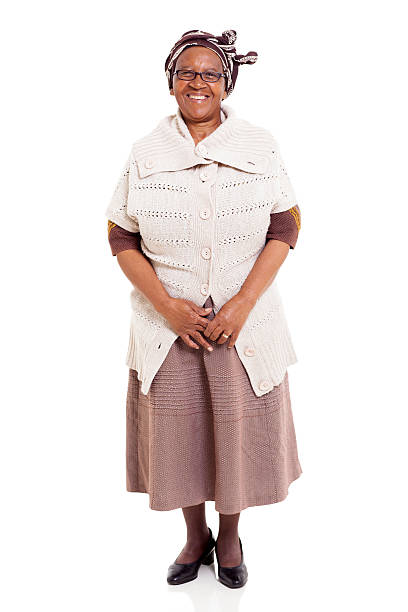senior african woman stock photo