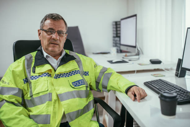 Senior British police officer stock photo