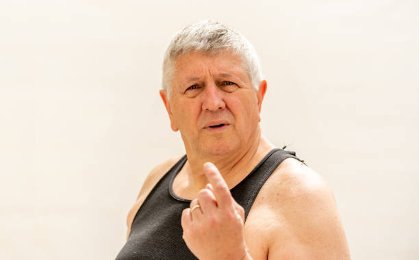 Senior Caucasian man portrait stock photo