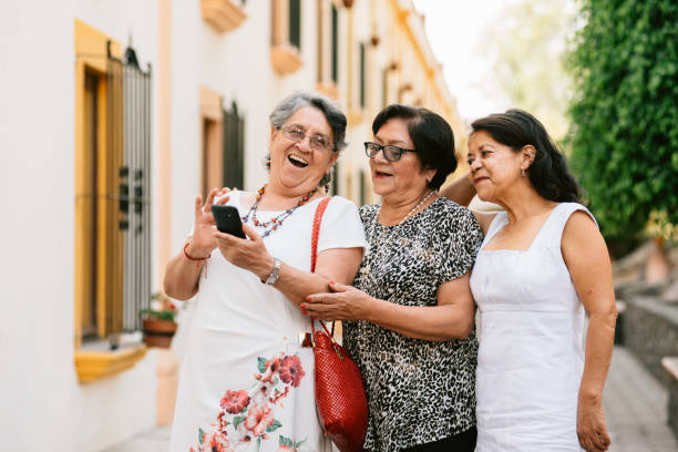 Three Senior Girlfriends Traveling Mexico