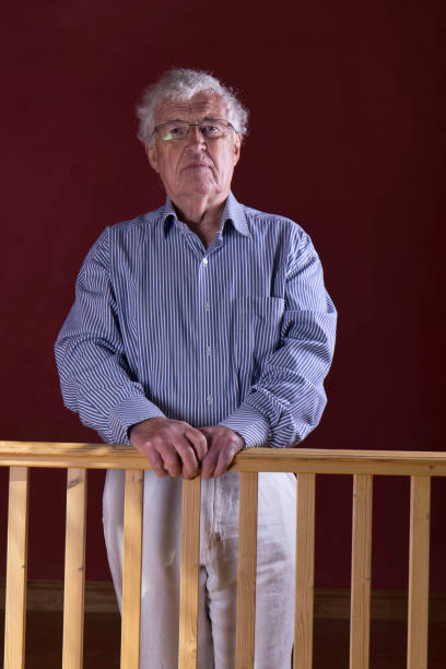 Senior man wearing casual clothes stock photo