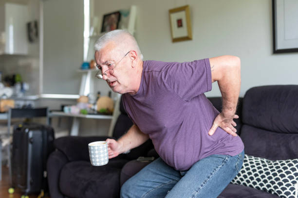 Senior Man With Back Pain stock photo