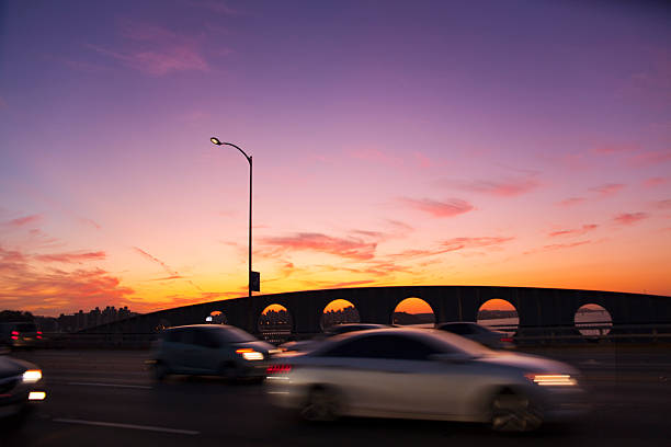 Seongsan bridge at Sunset stock photo
