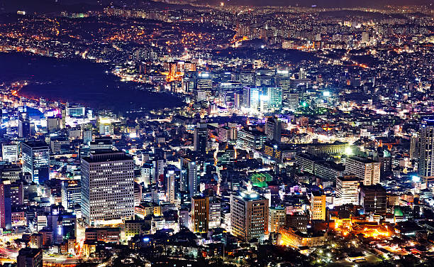 Seoul Skyline at Night stock photo