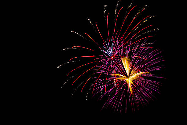 series of fireworks stock photo