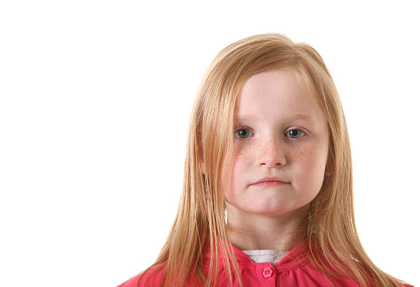 serious young girl stock photo