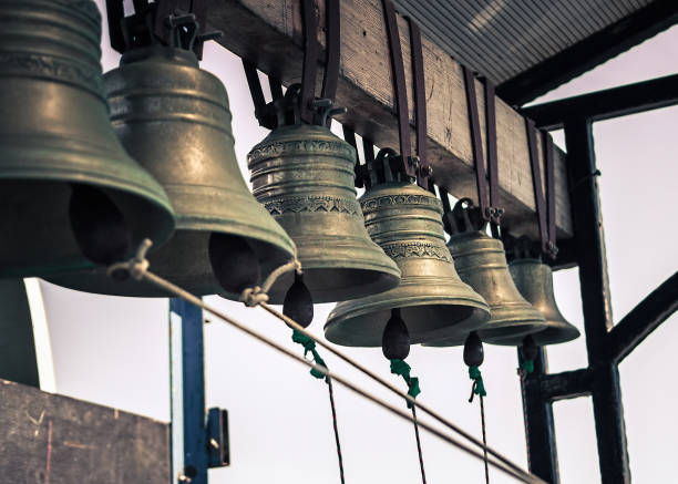Set of church bells. Set of church bells. Retro style. bell tower tower stock pictures, royalty-free photos & images