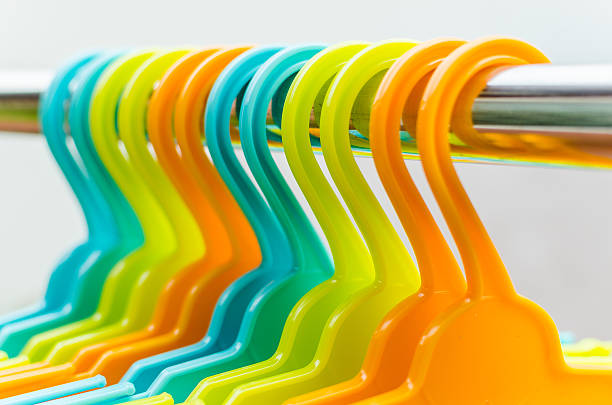 set of colorful coat hanger stock photo